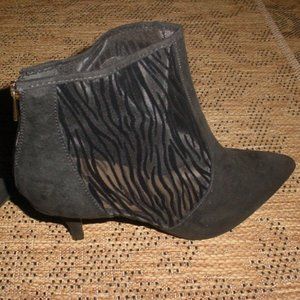 CATO nwt COMFORT SHEER ZEBRA PRINT ZIP BLACK BOOTIES 11W